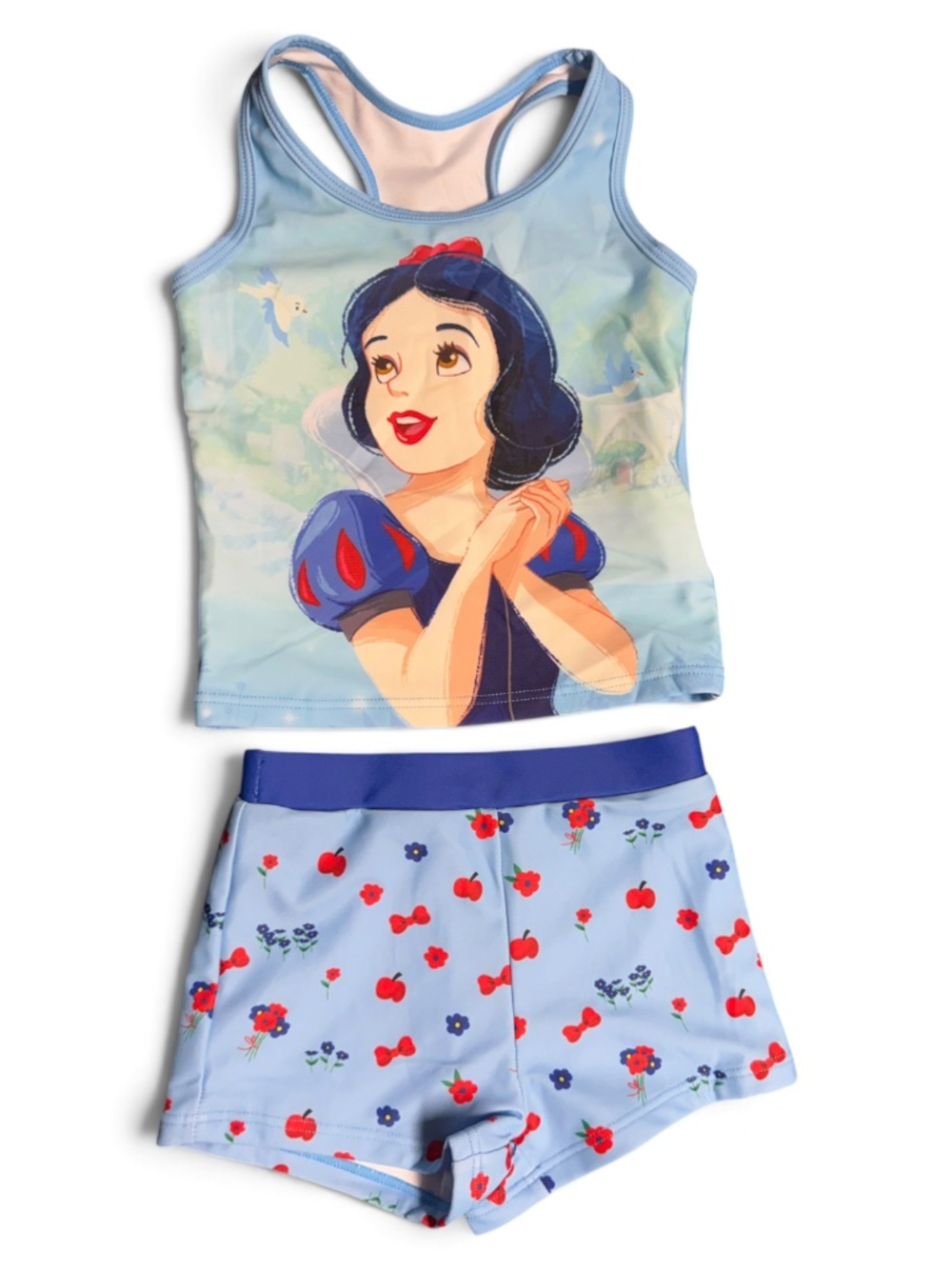 Disney Snow White Swimsuit Girls 2T 2Y Two Piece Tank Shorts NWT